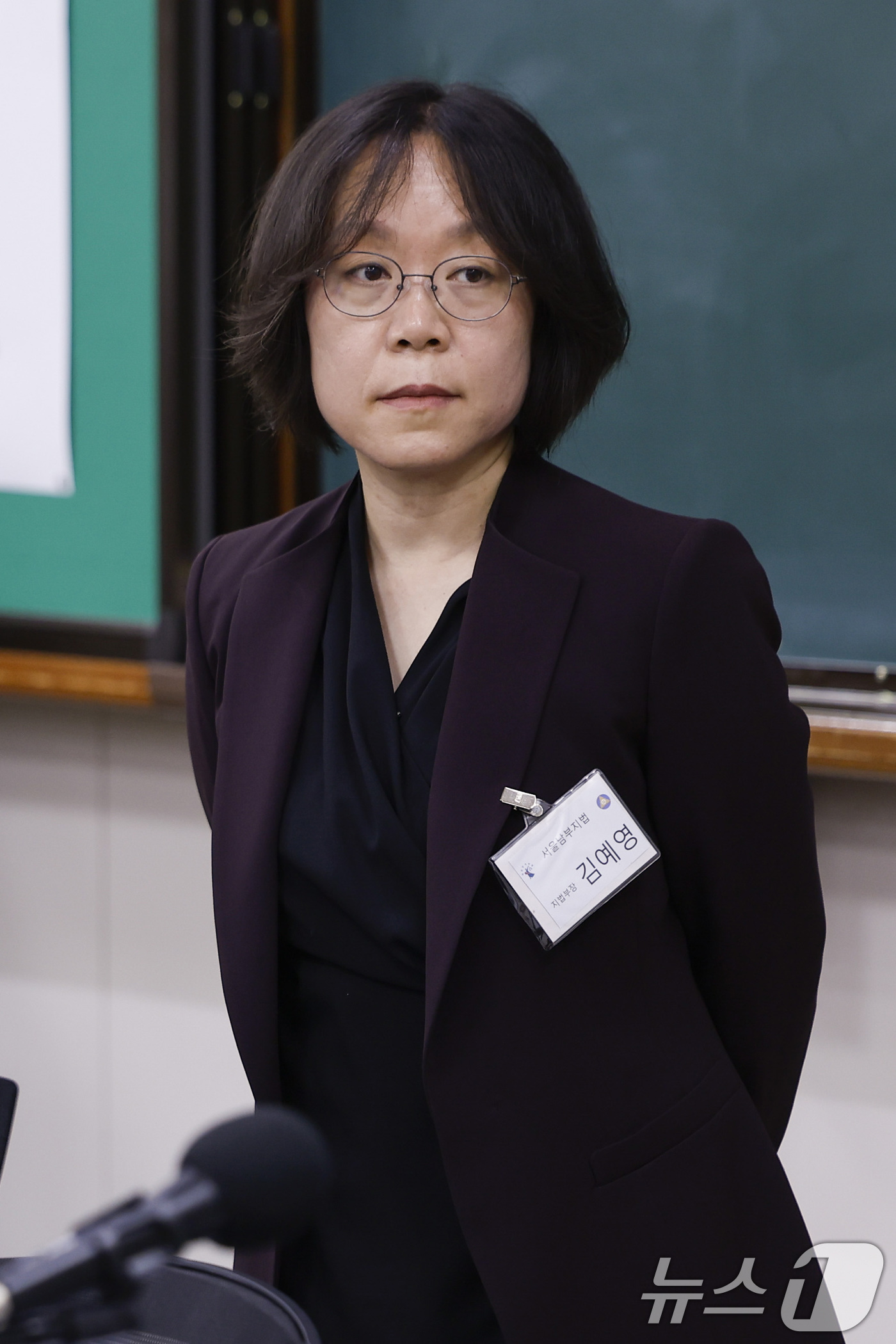 (고양=뉴스1) 김성진 기자 = 법관대표회의 의장인 김예영 서울남부지법 부장판사가 26일 경기 고양시 일산동구 사법연수원에서 열린 전국법관대표회의에 참석해 있다. (공동취재) 20 …