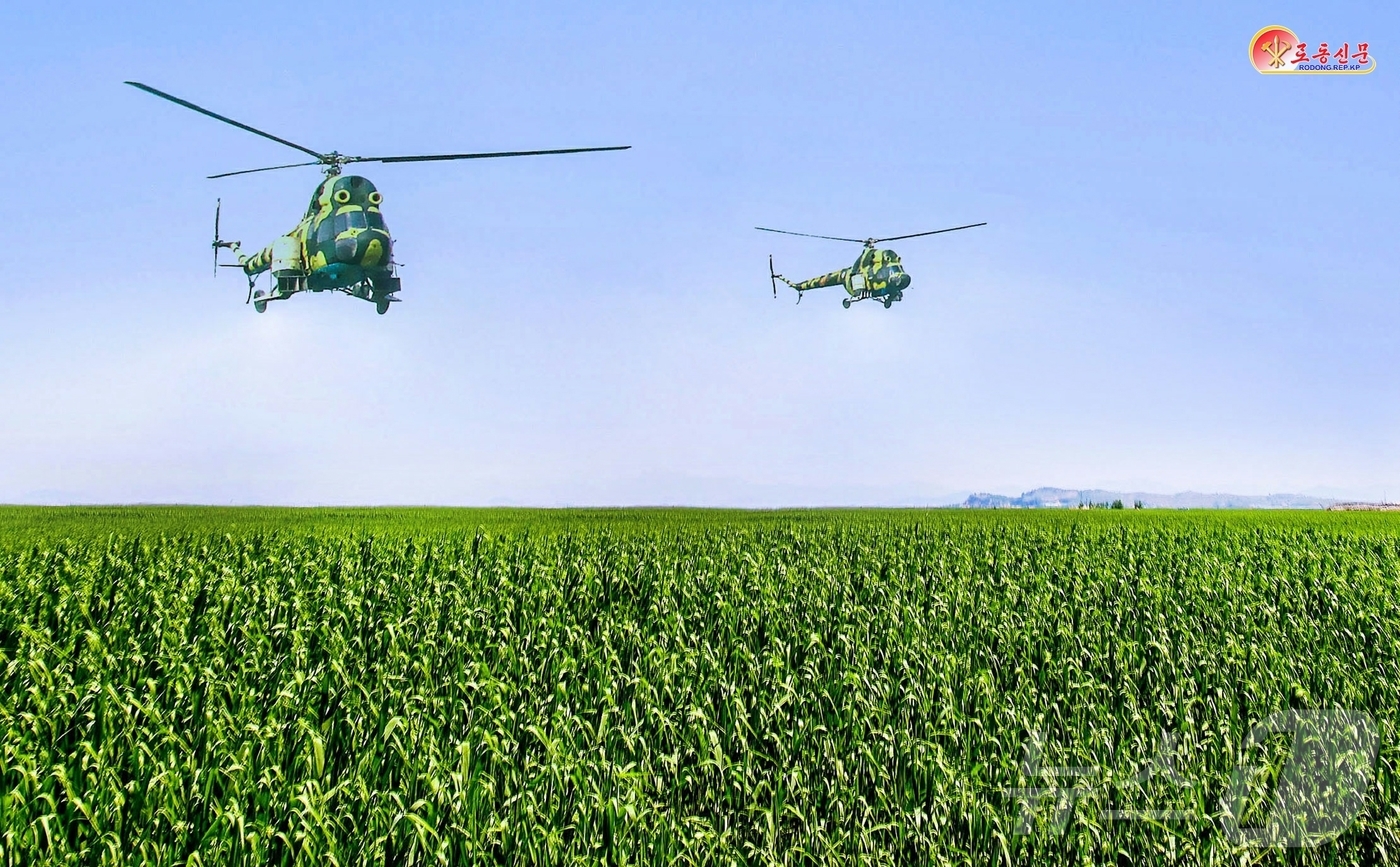 (평양 노동신문=뉴스1) = 북한 노동당 기관지 노동신문은 27일 "비단섬의 드넓은 갈밭에 대한 1차 비료산포가 제기일 내 원만히 진행됐다"라고 보도했다. [국내에서만 사용가능. …