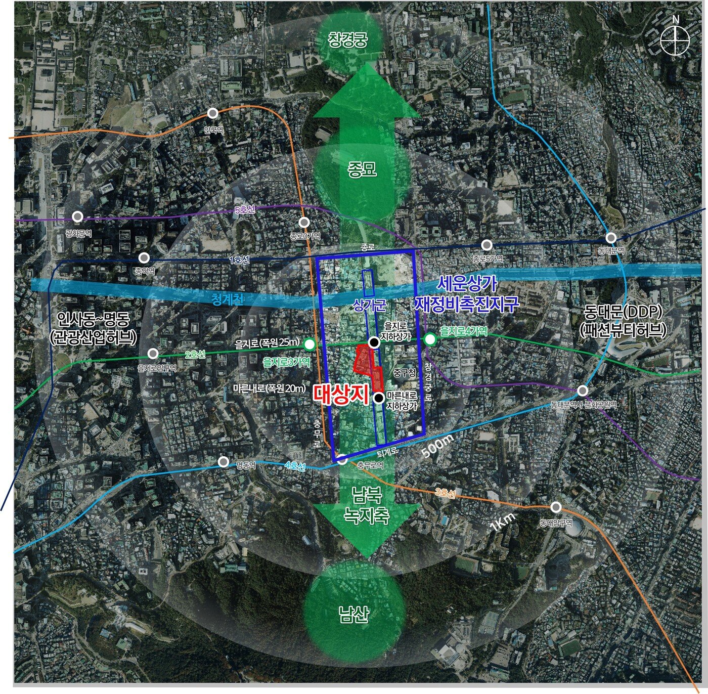 본문 이미지 - 세운 6-1-3구역 위치도(서울시 제공).