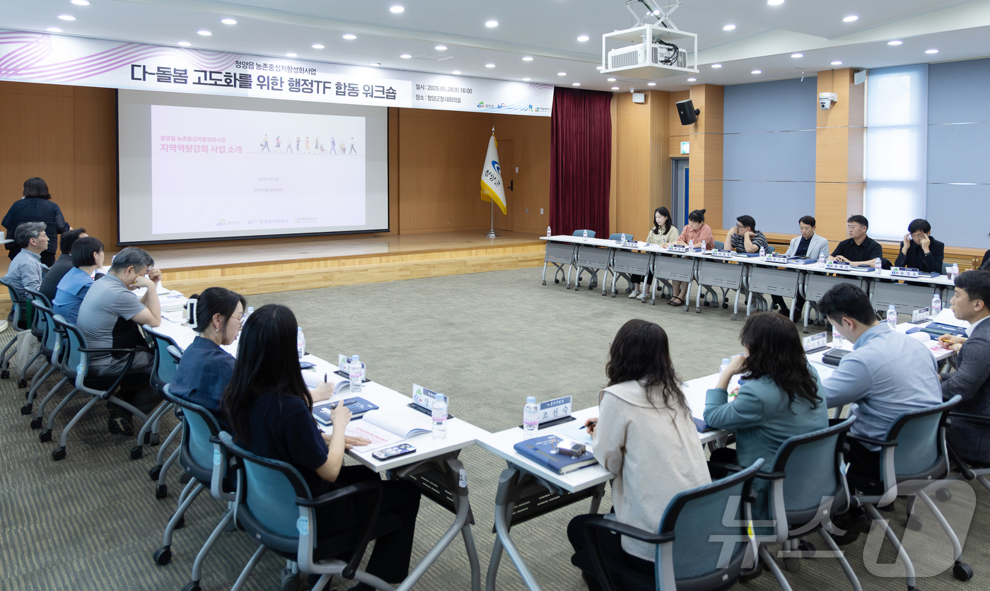 (청양=뉴스1) 이동원 기자 = 청양군(김도곤 군수)은 지난 28일 청양군청 대회의실에서 ‘청양형 다-돌봄 고도화를 위한 행정TF 워크숍’을 개최하고 각 돌봄 분야별 서비스 확대 …