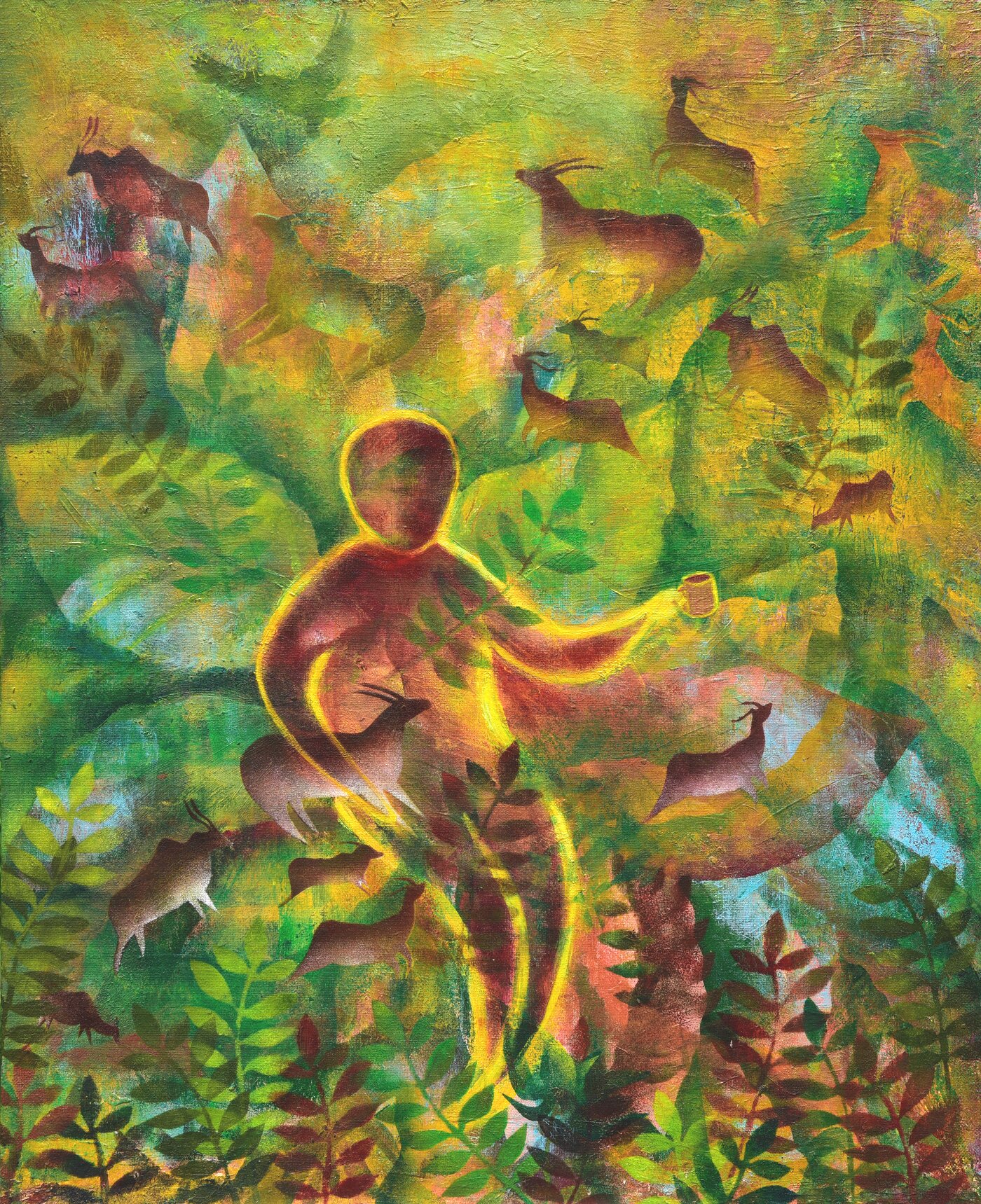 본문 이미지 - 천지수, 아프리카 커피의 기억, 65.3X53cm mixed media on canvas 2024 (갤러리지지향 제공)