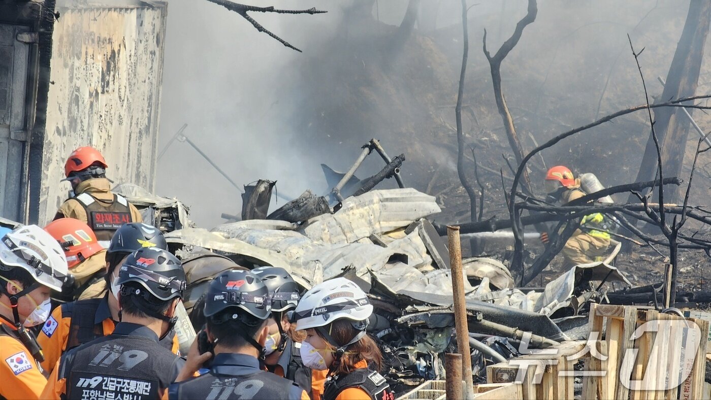 본문 이미지 - 29일 오후 1시 35분쯤 경북 포항 남구 동해면 야산에 해군 해상 초계기 &#40;P-3C&#41;가 추락해 전소됐다 2025.5.29/뉴스1 ⓒ News1 최창호 기자