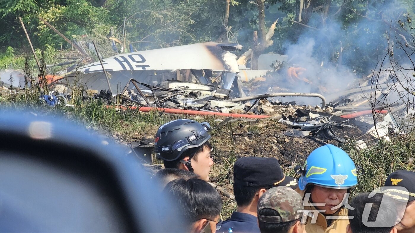 본문 이미지 - 29일 오후 1시 35분쯤 경북 포항 남구 동해면 야산에 해군 해상 초계기 &#40;P-3C&#41;가 추락해 전소됐다 2025.5.29/뉴스1 ⓒ News1 최창호 기자