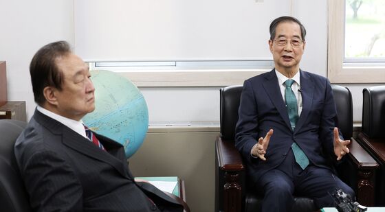 한덕수 예비후보, 정대철 헌정회장 예방