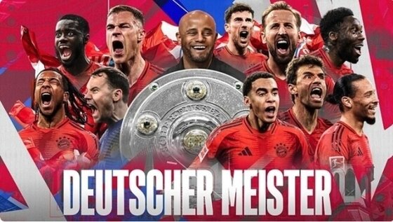 본문 이미지 - 주축 멤버로 꾸민 우승 기념 포스터에 핵심 수비수 김민재가 빠져 논란이 됐다. &#40;뮌헨 SNS&#41;