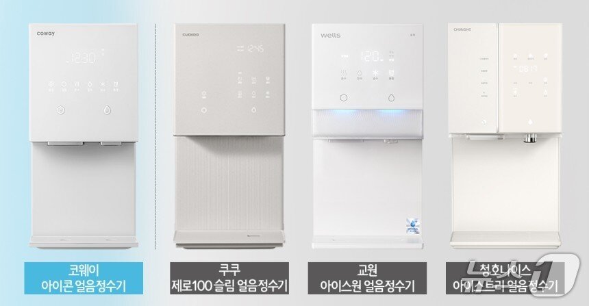 본문 이미지 - 코웨이와 쿠쿠홈시스, 교원웰스, 청호나이스의 제품 이미지.&#40;코웨이 제공&#41;