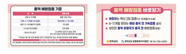 전남도 "해외 출국 전 홍역 예방접종 받으세요"