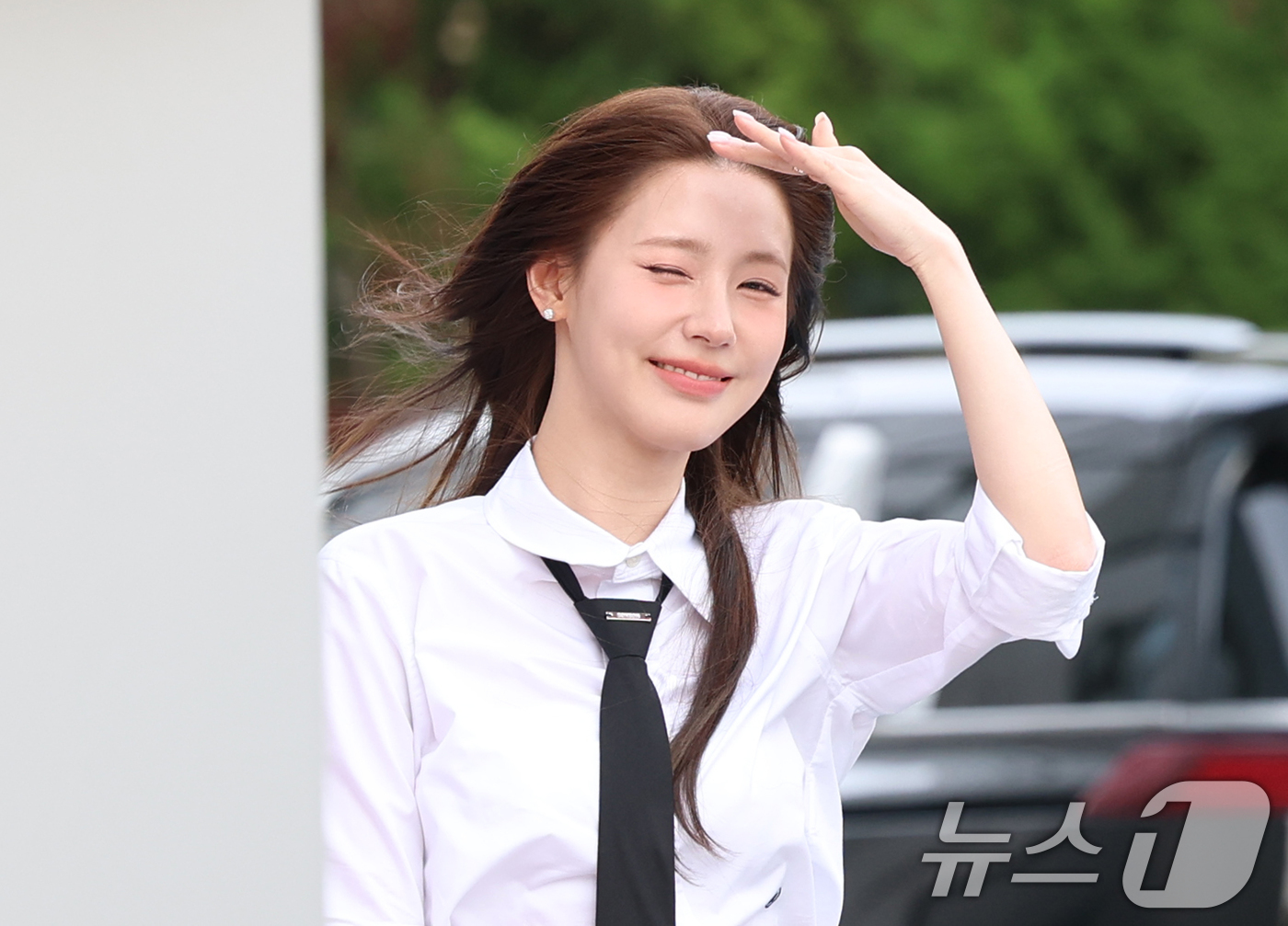 (고양=뉴스1) 권현진 기자 = 그룹 아이들 미연이 8일 경기도 고양시 일산 동구 장항동 JTBC 일산스튜디오에서 열린 '아는 형님'(아형) 녹화에 참석하고 있다. 2025.5.8 …