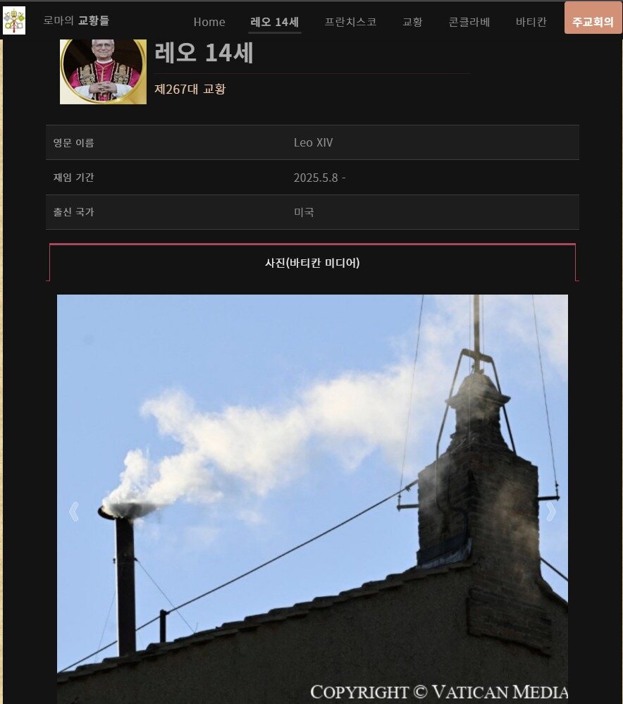 본문 이미지 - 한국천주교주교회의 제 267대 교황 페이지