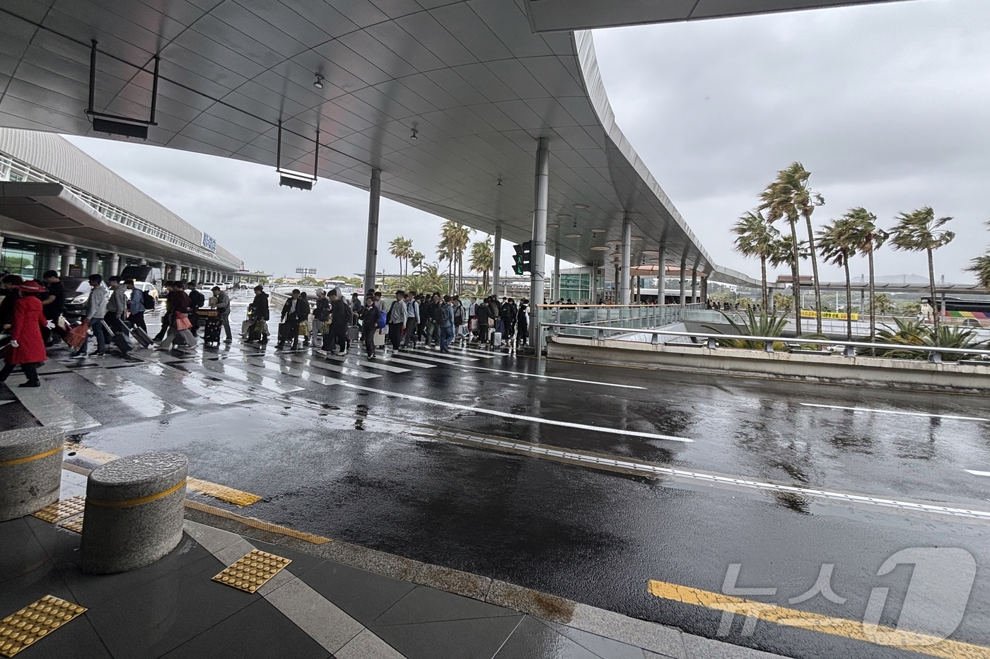 (제주=뉴스1) 홍수영 기자 = 9일 제주에 강풍특보가 발효 중인 가운데 제주국제공항에 제주를 떠나려는 여행객들이 발길을 서두르고 있다. 이날 오후 1시 기준 제주를 기점으로 한 …