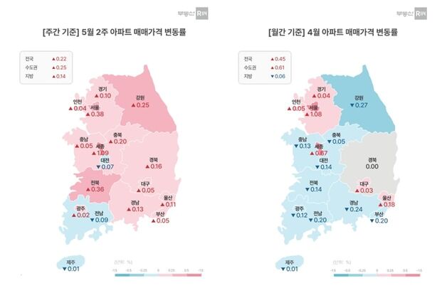 세종 집값 1.09% 오르며 상승률 1위…서울 0.07% ↑