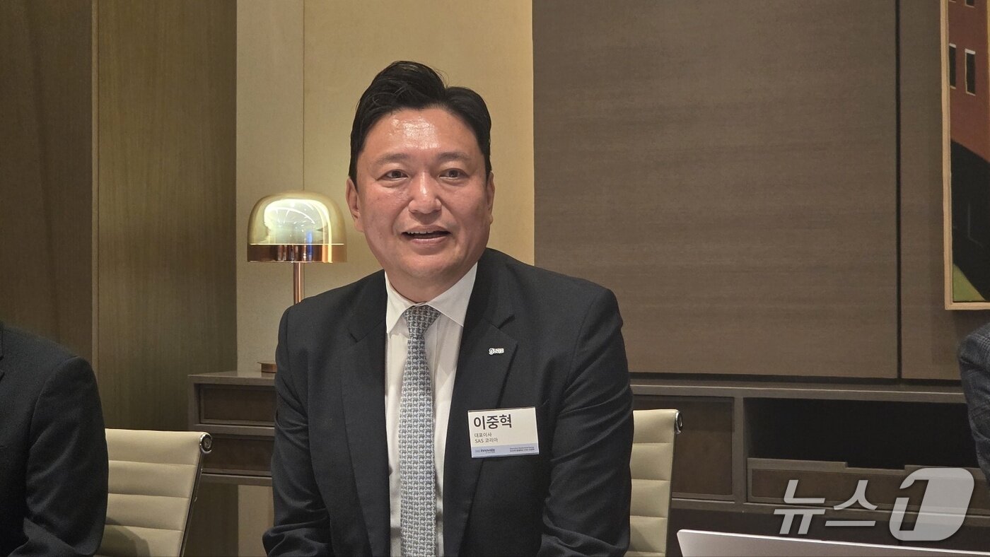 본문 이미지 - 이중혁 SAS코리아 대표이사가 SAS 이노베이트 온 투어 서울 2025 그룹 인터뷰에서 발언하고 있다. 2025.6.10 뉴스1 ⓒ News1 김민석 기자