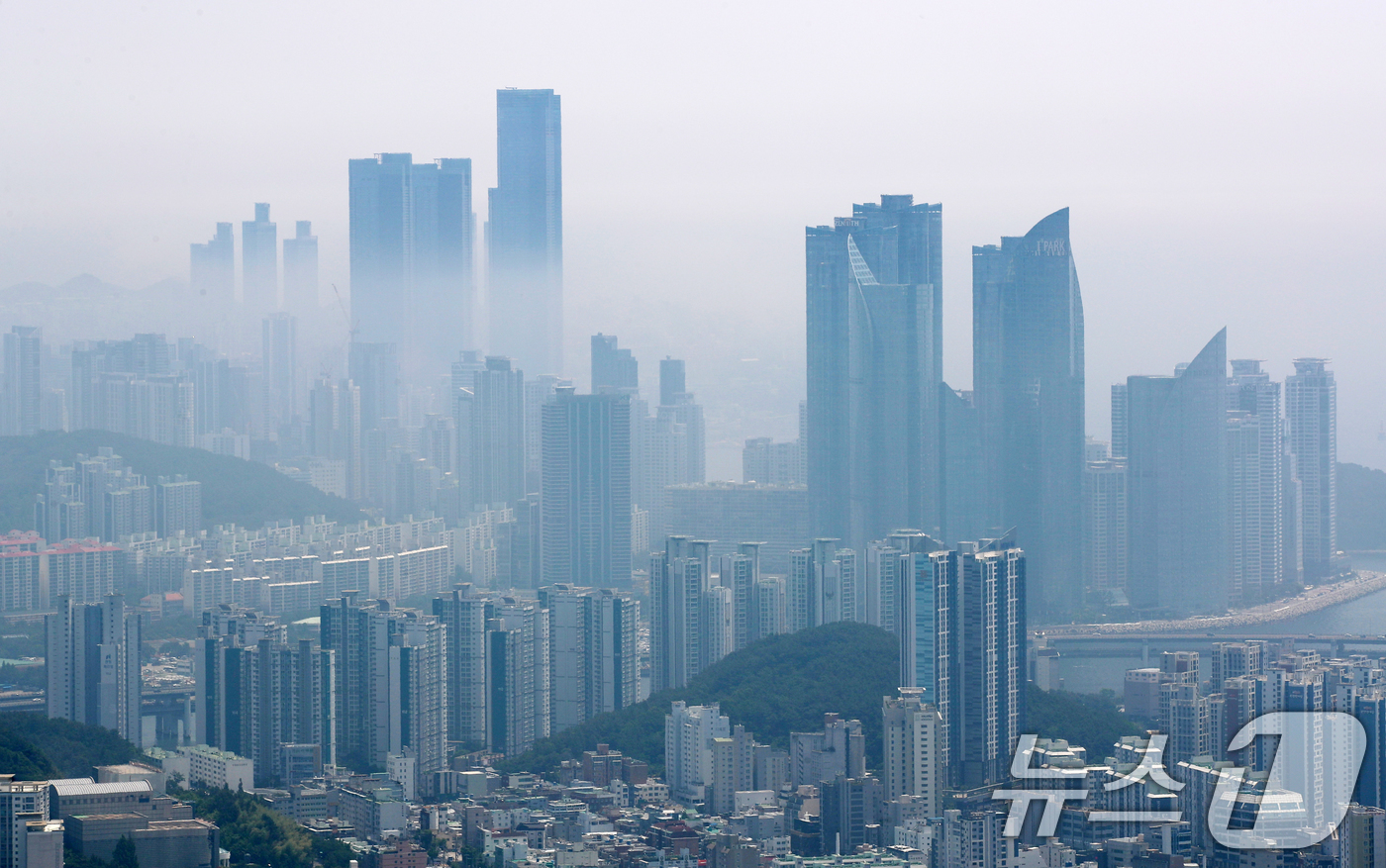 (부산=뉴스1) 윤일지 기자 = 전국적으로 초여름 날씨를 보인 10일 부산 해운대구 일대에 해무가 밀려들고 있다.  2025.6.10/뉴스1