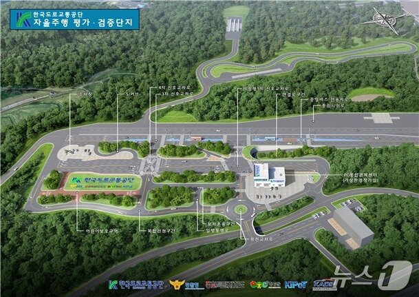 본문 이미지 - 한국도로교통공단 자율주행 평가검증 단지 조감도.&#40;한국도로교통공단 제공. 재판매 및 DB금지&#41;/뉴스1