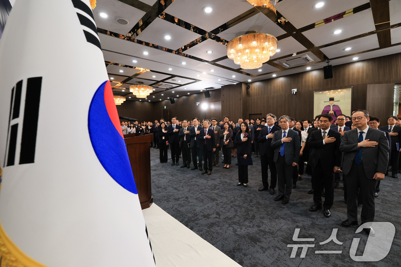 (서울=뉴스1) 임세영 기자 = 11일 서울 종로구 외교부 청사에서 김진아 외교부 2차관 취임식이 열리고 있다. (공동취재) 2025.6.11/뉴스1