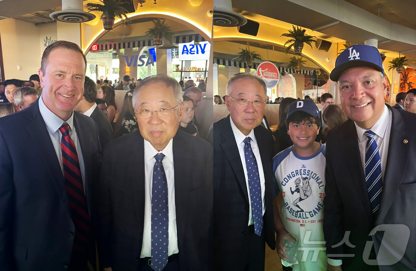 (서울뉴스1) 최동현 기자 = 류진 한국경제인협회 회장이 10일(현지시각) 미국 워싱턴D.C.에서 열린 미 의회 자선야구대회 공식 리셉션에 참석해 미국 주요 상·하원 의원들을 대상 …