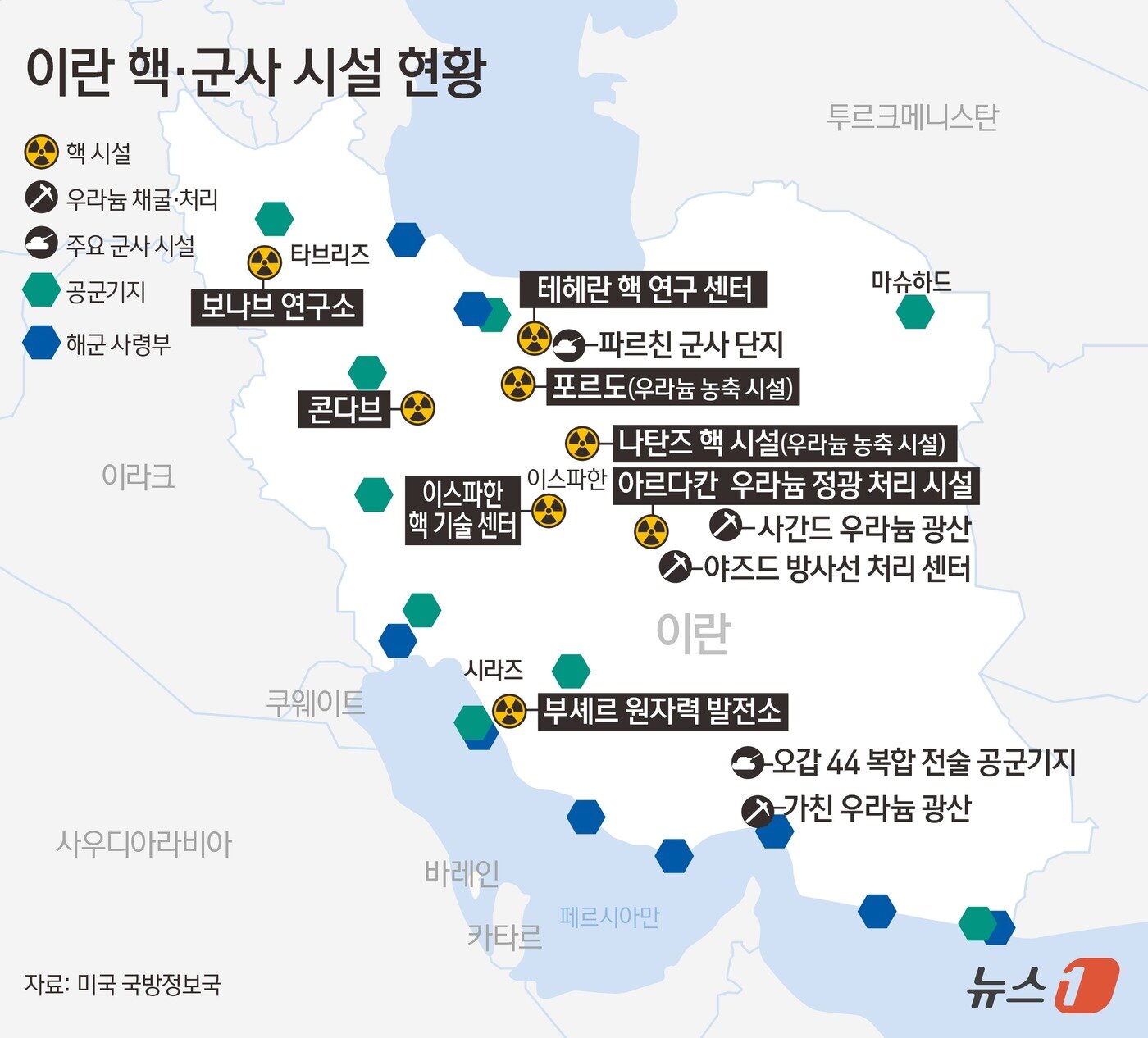본문 이미지 - 이스라엘이 13일&#40;현지시간&#41; 이란의 핵 시설에 대한 &#39;선제 공격&#39;을 감행했다. 로이터 통신과 타임스 오브 이스라엘에 따르면, 이스라엘 공군은 이날 새벽 이란 전역의 핵 프로그램 관련 시설과 군사 시설 수십 곳을 공격 중이라고 밝혔다. 이번 작전은 &#39;사자들의 나라&#39;&#40;Nation of Lions&#41;로 명명됐다. 이스라엘 방위군&#40;IDF&#41;은 이란이 수일 내 핵폭탄을 여러 개 제조할 수 있을 만큼의 농축 우라늄을 보유하고 있다며 임박한 위협에 대응할 필요가 있었다고 공습 이유를 밝혔다. ⓒ News1 김초희 디자이너