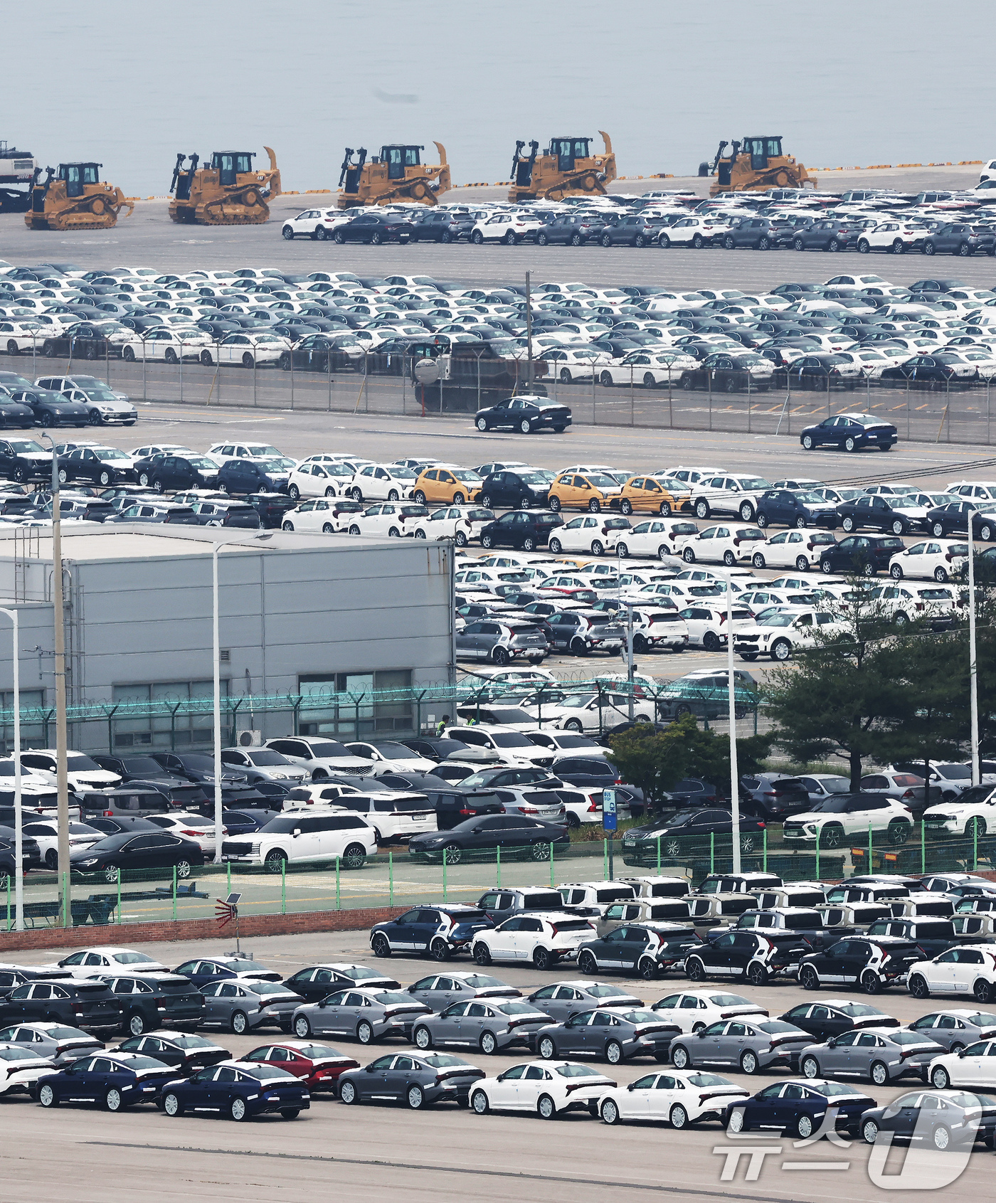 (평택=뉴스1) 장수영 기자 = 13일 경기 평택시 포승읍 평택항 자동차전용부두에 수출용 차량들이 세워져 있다.도널드 트럼프 미국 대통령이 지난 12일(현지시간) 투자 촉진을 위해 …