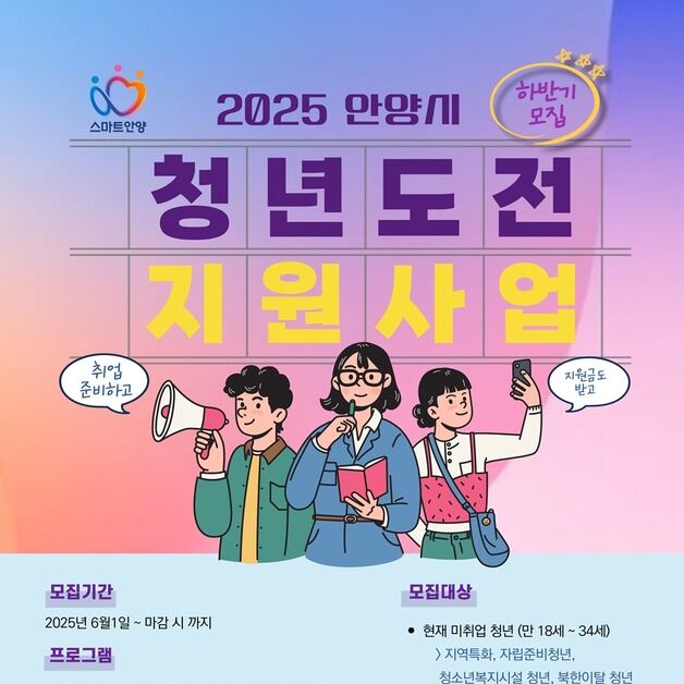 안양시, 구직의욕 북돋울 '청년도전 지원사업' 참여자 모집