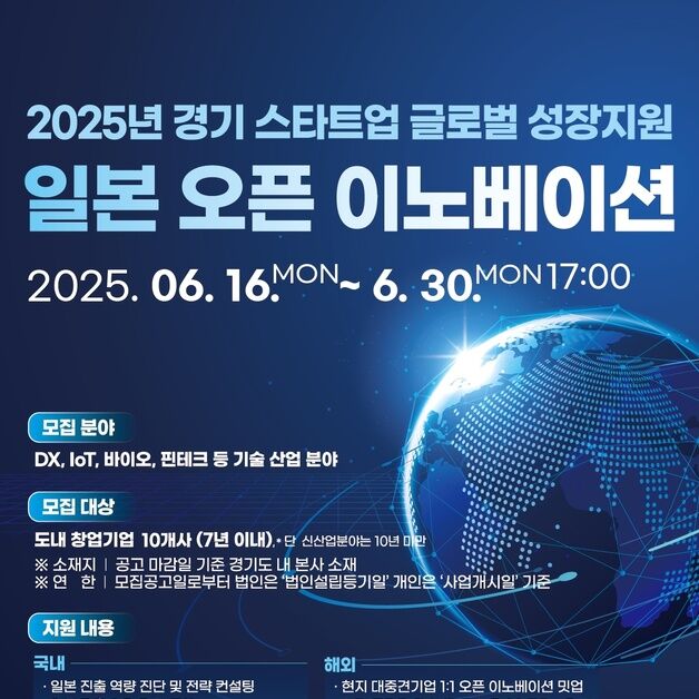 '日 오픈이노베이션 참여' 경기 스타트업 모집…글로벌 진출 지원