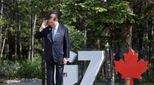 [포토] G7 정상회담 참석한 이시바 총리