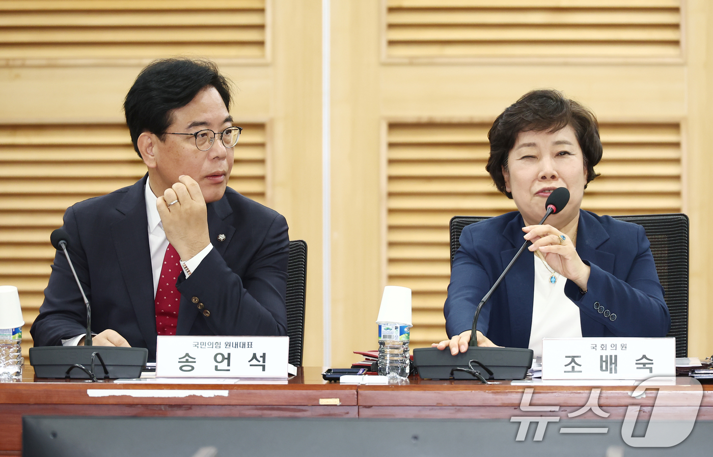 (서울=뉴스1) 김민지 기자 = 국회 법제사법위원회 소속 조배숙 국민의힘 의원이 17일 오전 서울 여의도 국회 의원회관에서 열린 '검수완박 시즌2 : 검찰청 폐지 및 수사·기소 분 …