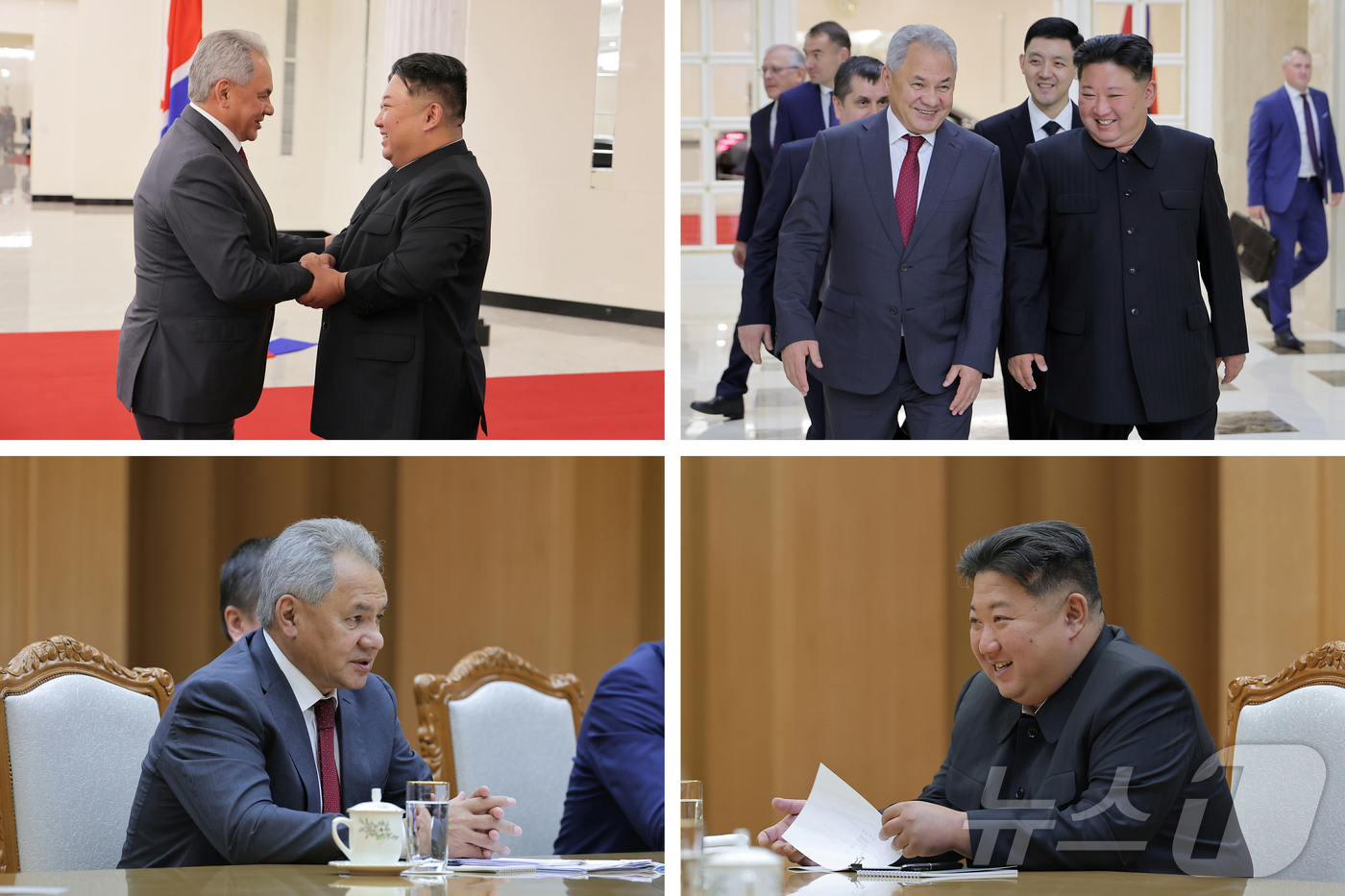 (평양 노동신문=뉴스1) = 김정은 북한 노동당 총비서가 17일 세르게이 쇼이구 러시아 국가안보회의 서기를 만나 "두 나라 간 조약의 범위 내에서 조선민주주의인민공화국이 협조할 내 …