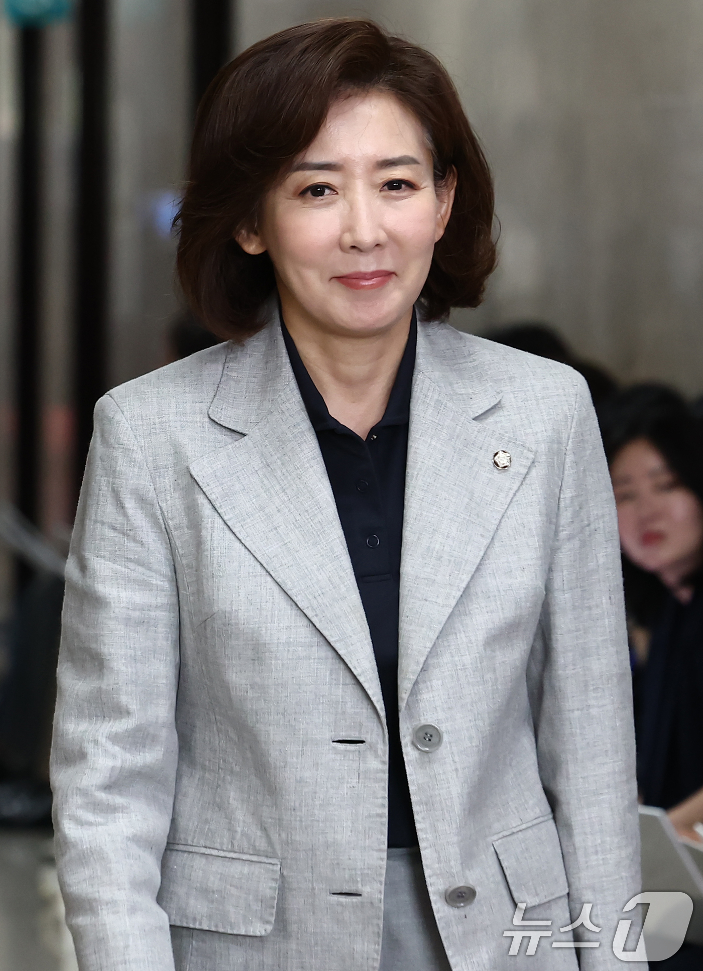 (서울=뉴스1) 김민지 기자 = 나경원 국민의힘 의원이 18일 오전 서울 여의도 국회에서 열린 4선 이상 의원 간담회에 참석하고 있다. 2025.6.18/뉴스1