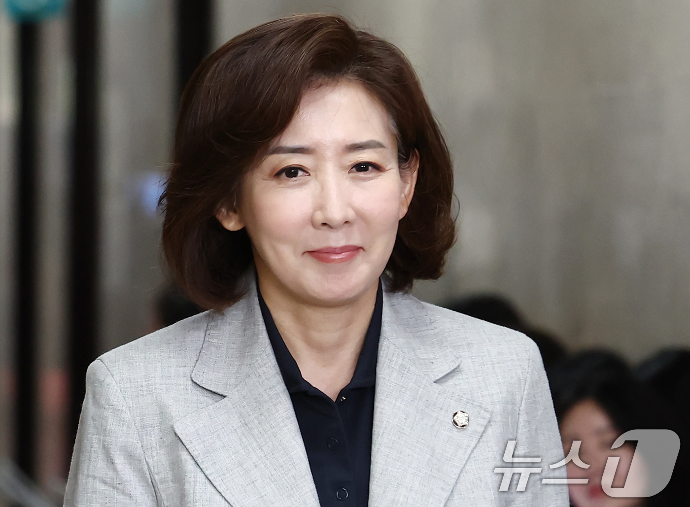 (서울=뉴스1) 김민지 기자 = 나경원 국민의힘 의원이 18일 오전 서울 여의도 국회에서 열린 4선 이상 의원 간담회에 참석하고 있다. 2025.6.18/뉴스1