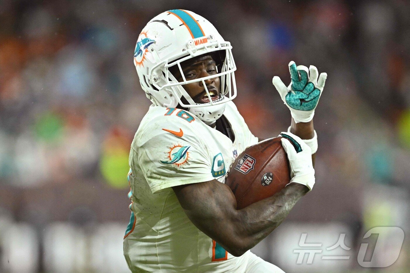본문 이미지 - 마이애미 돌핀스 리시버 타이릭 힐. ⓒ AFP=뉴스1