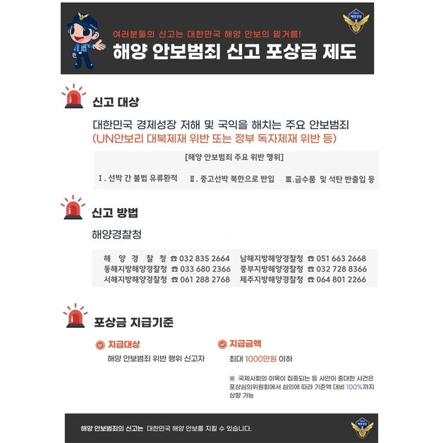 울진해경, 군경합동 어업인 순회 안보교육…범죄 신고 1000만 원