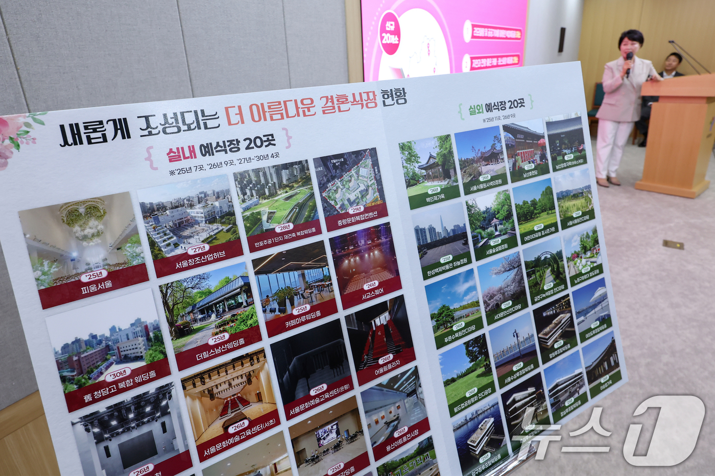 (서울=뉴스1) 민경석 기자 = 김선순 서울시 여성가족실장이 19일 오전 서울 중구 서울시청에서 '더 아름다운 결혼식' 확대 계획 세부 내용을 발표하고 있다.서울시는 '더 아름다운 …