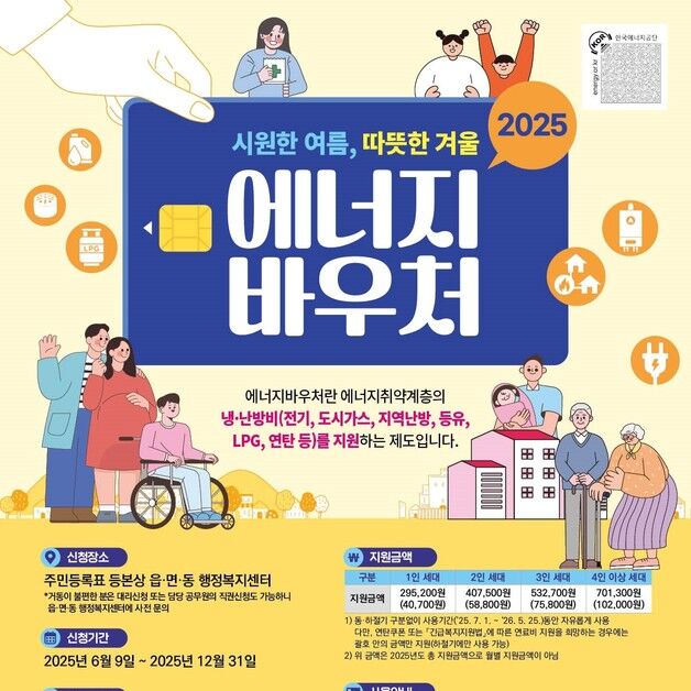 괴산군, 2025년도 에너지 바우처 지원사업 신청·접수 시작