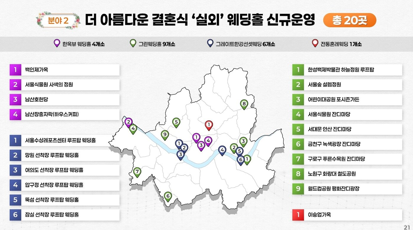본문 이미지 - 실외 웨딩홀 확충 지역&#40;서울시 제공&#41;
