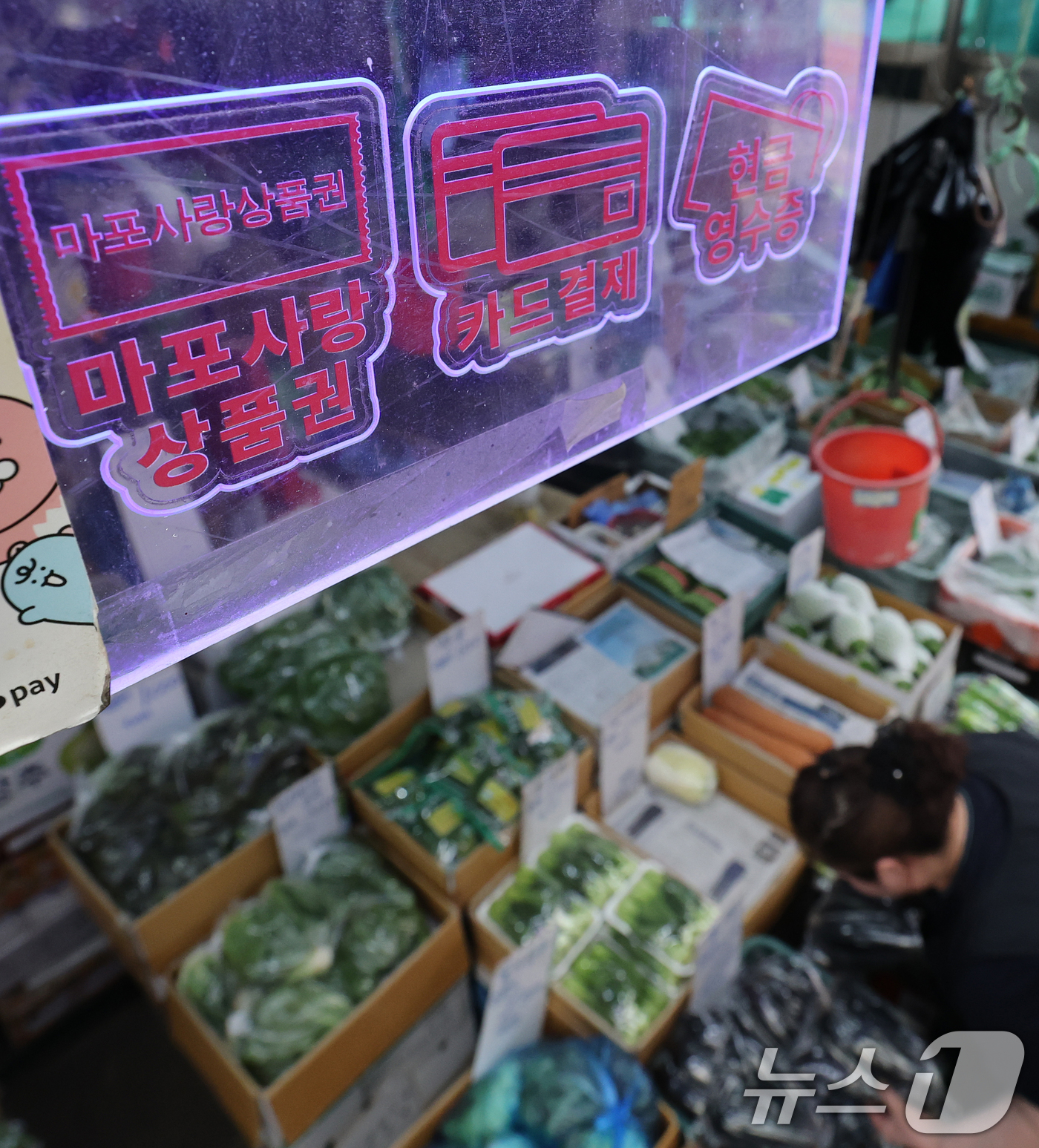 (서울=뉴스1) 오대일 기자 = 정부가 소비 진작 등 내수 활성화를 위해 20조 원 규모의 2차 추가경정예산안을 국무회의에서 의결한 가운데 19일 오후 서울 마포구 월드컵시장의 한 …