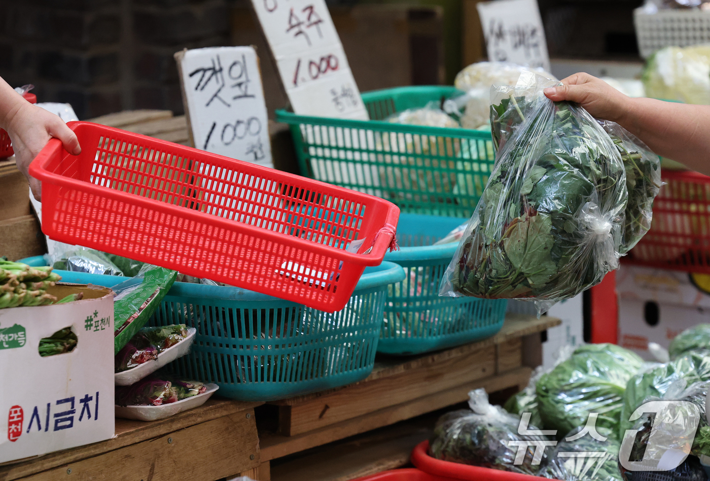 (서울=뉴스1) 오대일 기자 = 정부가 소비 진작 등 내수 활성화를 위해 20조 원 규모의 2차 추가경정예산안을 국무회의에서 의결한 가운데 19일 오후 서울 마포구 망원시장에서 시 …