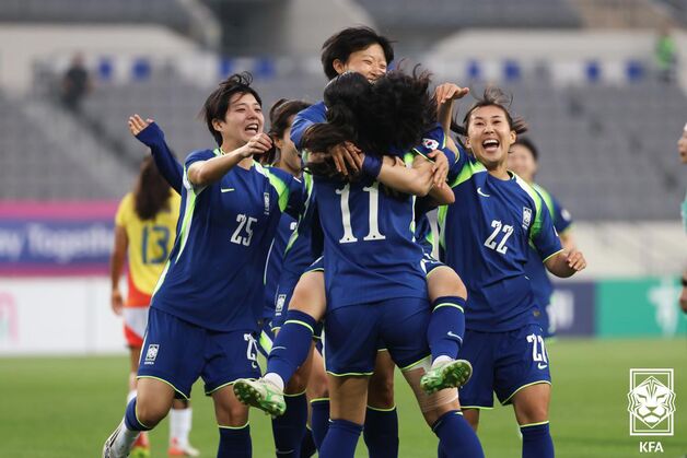 정민영 '데뷔전 데뷔골' 여자축구, 콜롬비아와 1-1 무승부