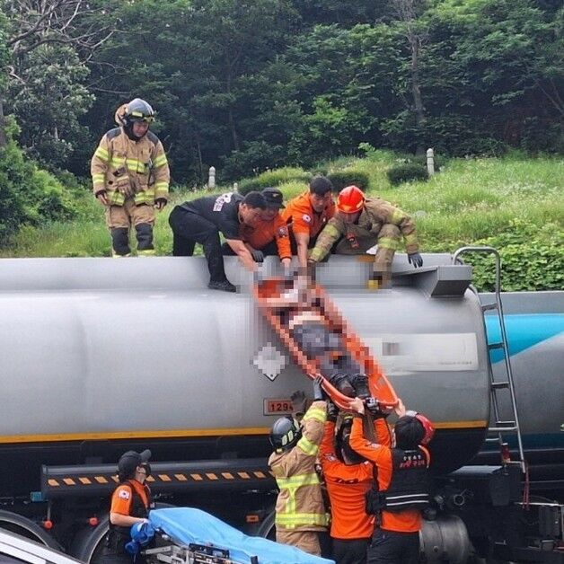 여수산단 주변 도로서 탱크로리 차량 정비하던 50대 질식사고