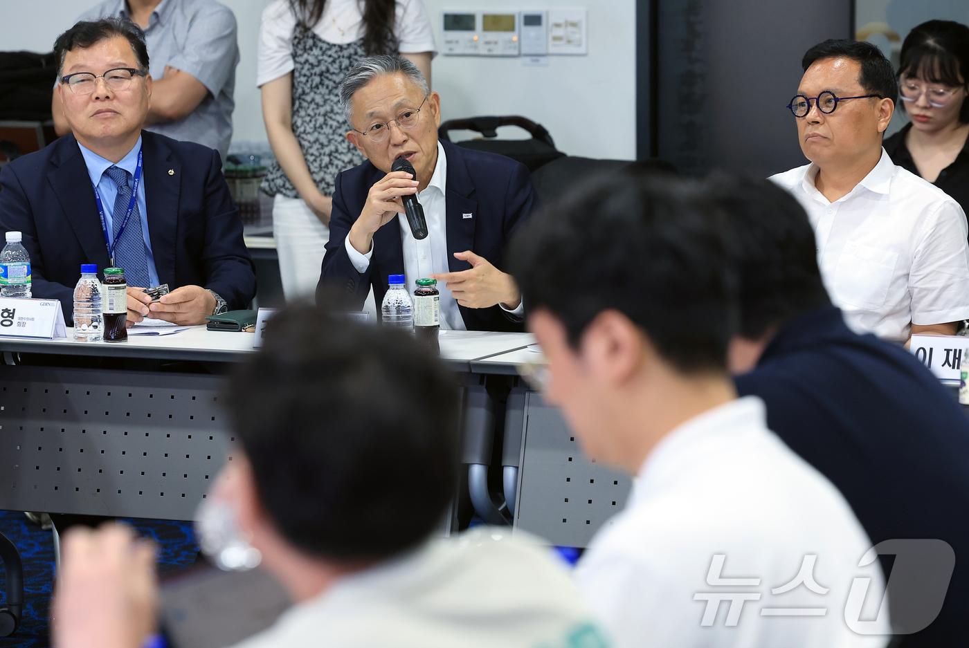 (성남=뉴스1) 박정호 기자 = 김종갑 글로벌디지털혁신네트워크(GDIN) 대표이사가 20일 오후 경기도 성남시 분당구 판교스타트업 캠퍼스에서 열린 반려동물 육성 협의회의 반려산업 …
