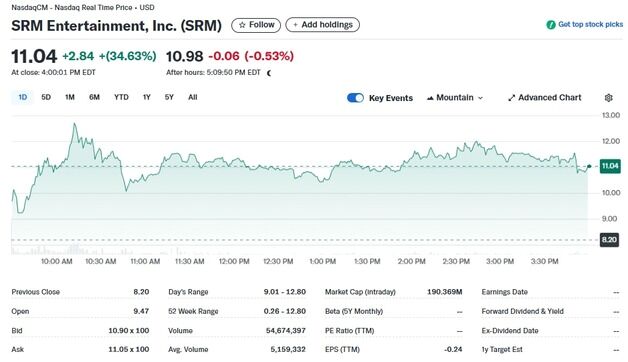 트론이 인수한 SRM 34% 폭등, 한 달간 2473%↑