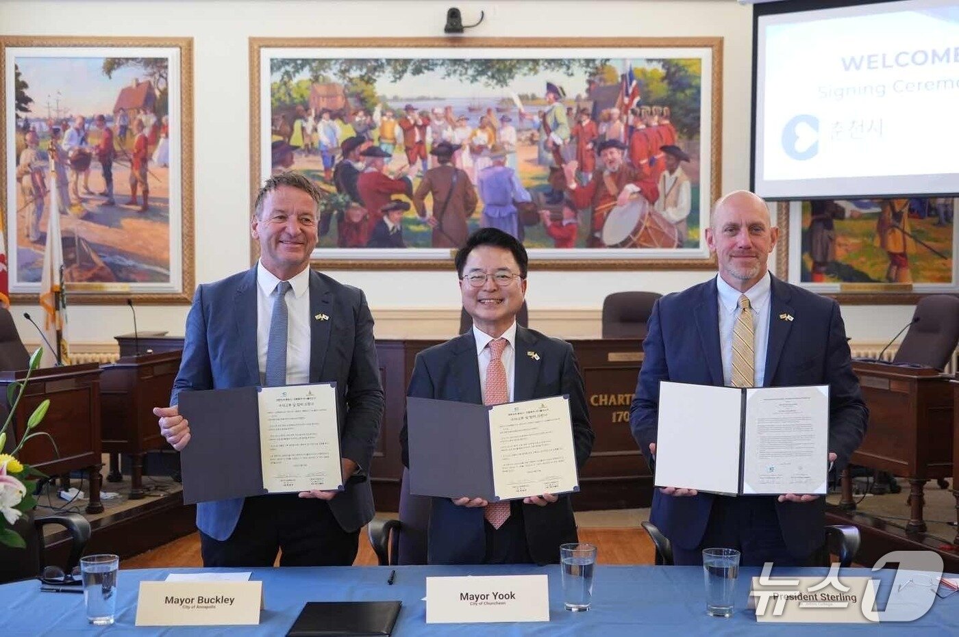 본문 이미지 - 춘천시, 세인트존스대학과 업무협약 체결.&#40;춘천시 제공, 재판매 및 DB금지&#41; 