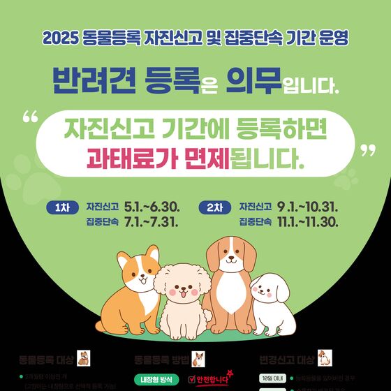 광주시, 7월 한 달간 동물등록 집중 단속