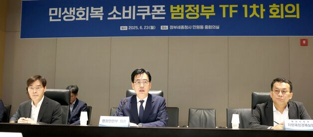 민생회복 소비쿠폰 범정부 TF 회의 발언하는 김민재 행안부 차관