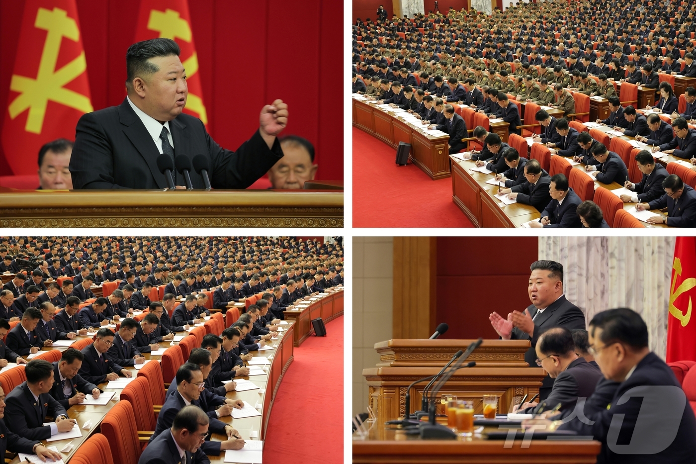 (평양 노동신문=뉴스1) = 북한 노동당 기관지 노동신문은 24일 김정은 당 총비서 주재로 "조선로동당 중앙위원회 제8기 제12차 전원회의 확대회의가 2025년 6월 21일부터 2 …