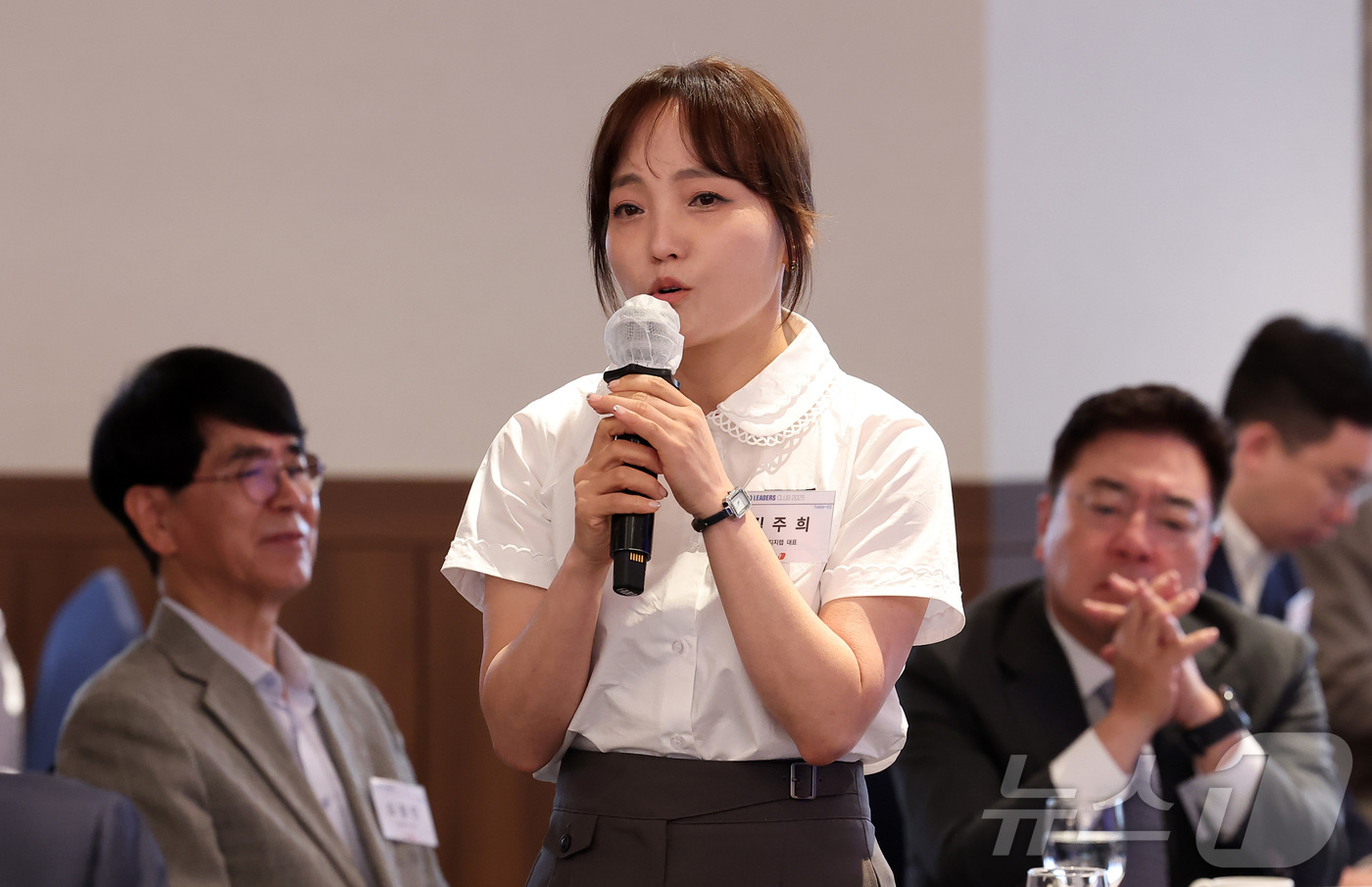 (서울=뉴스1) 김성진 기자 = 김주희 인벤티지랩 대표가 24일 오전 서울 중구 소공동 롯데호텔에서 열린 '제25회 바이오리더스클럽'에서 발언하고 있다. 2025.6.24/뉴스1