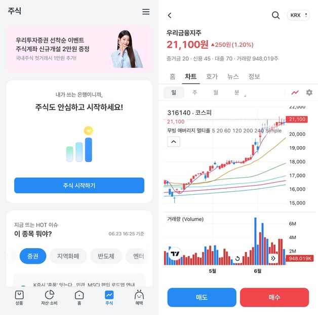 우리WON뱅킹서 주식거래까지...우리은행, MTS 연계 서비스 오픈