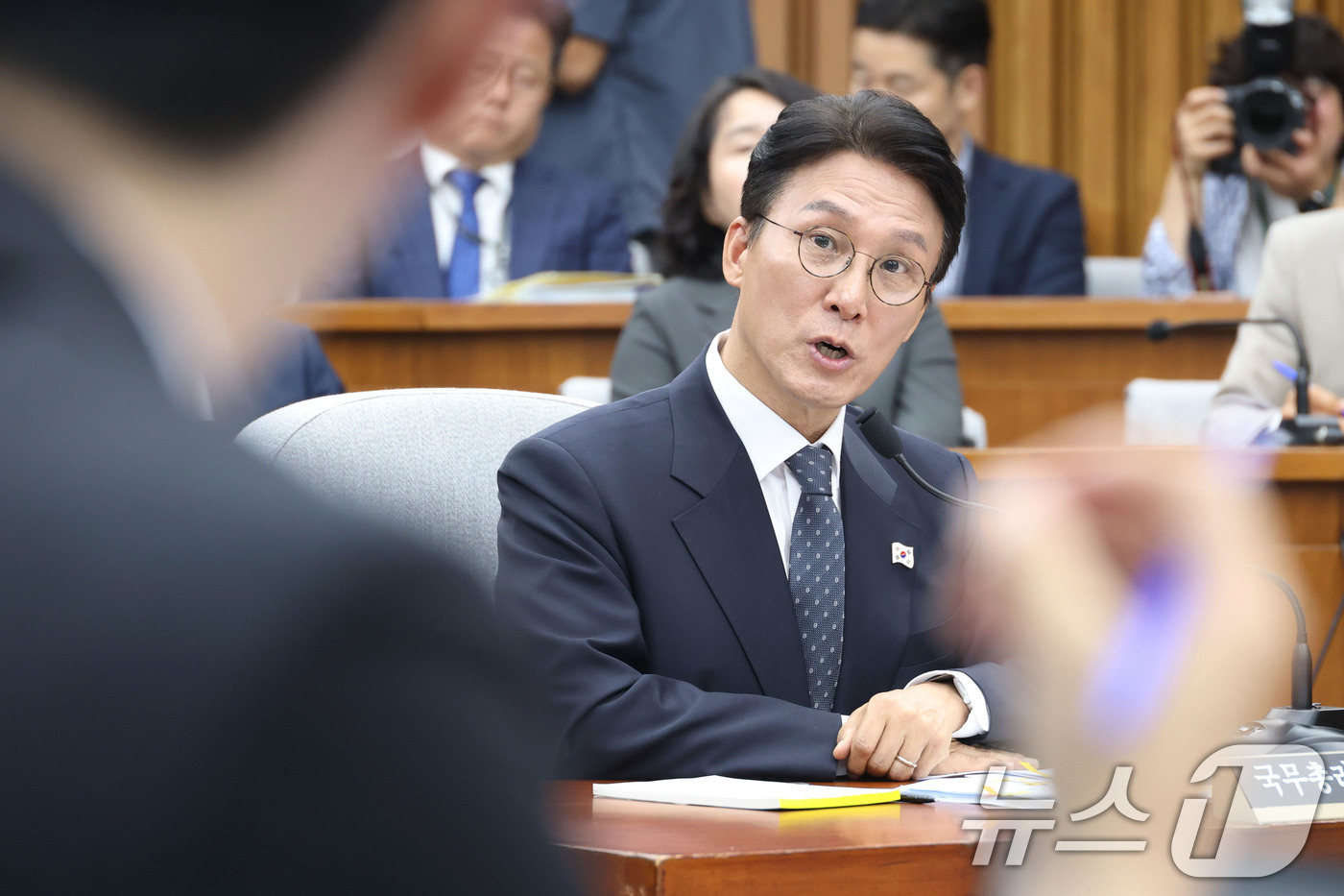 (서울=뉴스1) 이광호 기자 = 김민석 국무총리 후보자가 24일 오전 서울 여의도 국회에서 열린 인사청문회에서 주진우 국민의힘 의원 질의에 답하고 있다. 2025.6.24/뉴스1