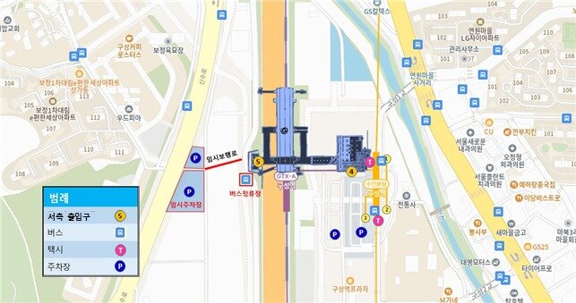 본문 이미지 - GTX-A 구성역 서측 5번 출입구 위치도.&#40;국토교통부 제공&#41;