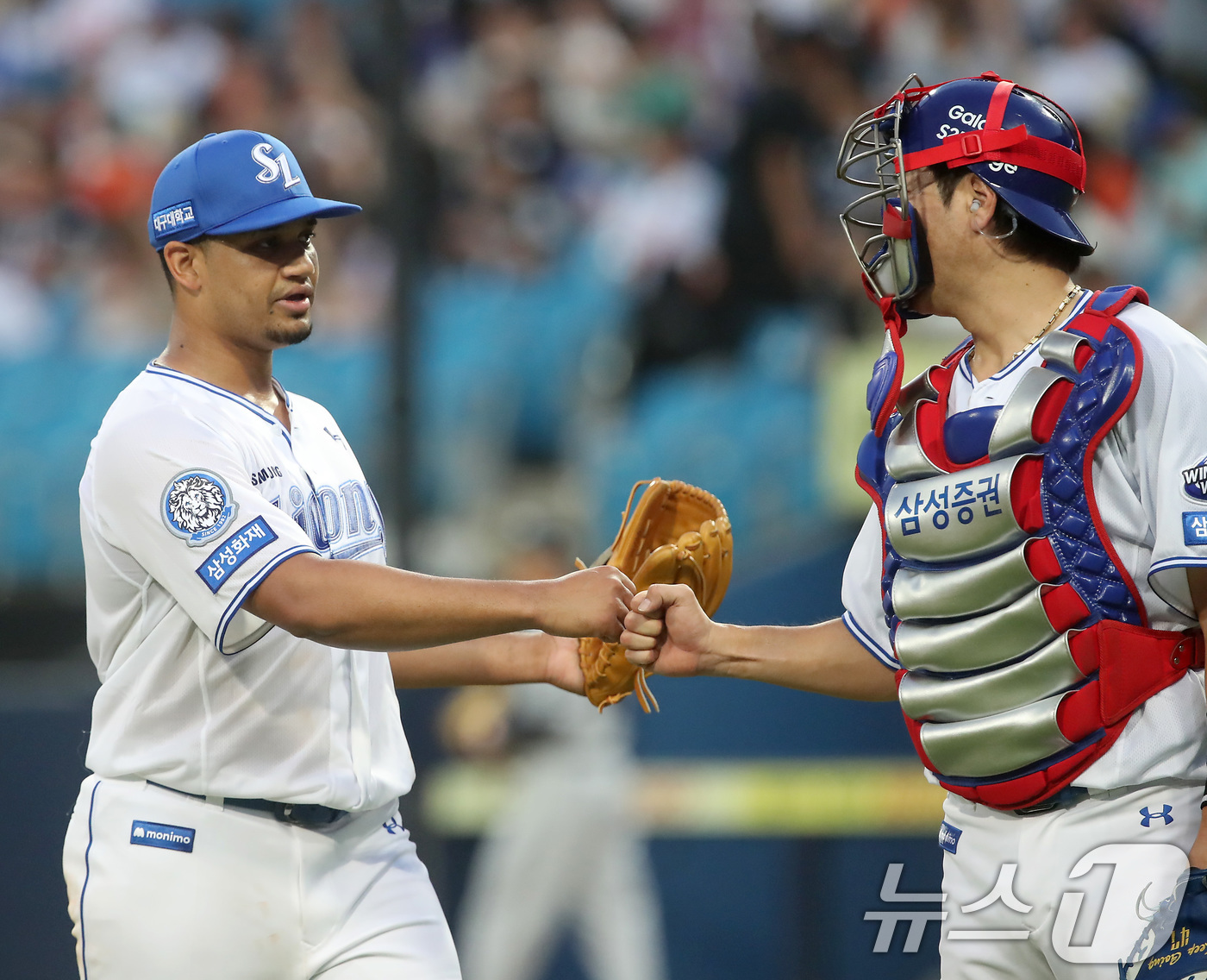 (대구=뉴스1) 공정식 기자 = 26일 오후 대구 수성구 삼성라이온즈파크에서 열린 프로야구 '2025 신한 SOL뱅크 KBO 리그' 한화 이글스와 삼성 라이온즈의 경기, 5회까지 …