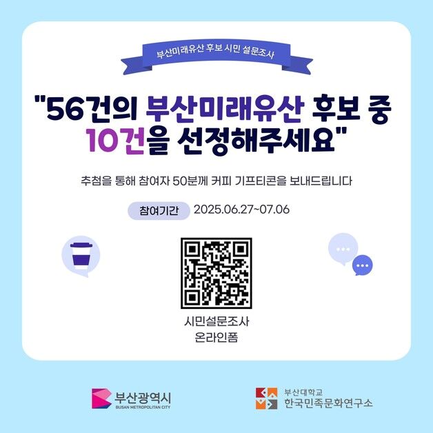 부산시, '내가 뽑은 2025년 부산미래유산' 설문조사